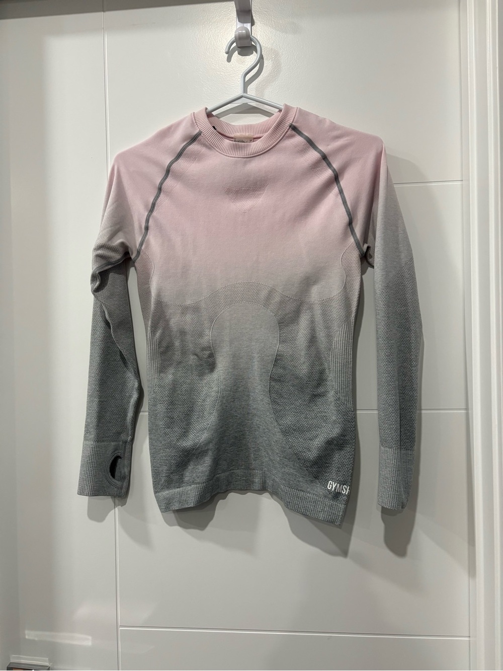 Gymshark Pink to Gray Ombre Seamless Crewneck